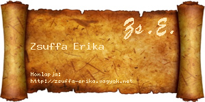 Zsuffa Erika névjegykártya